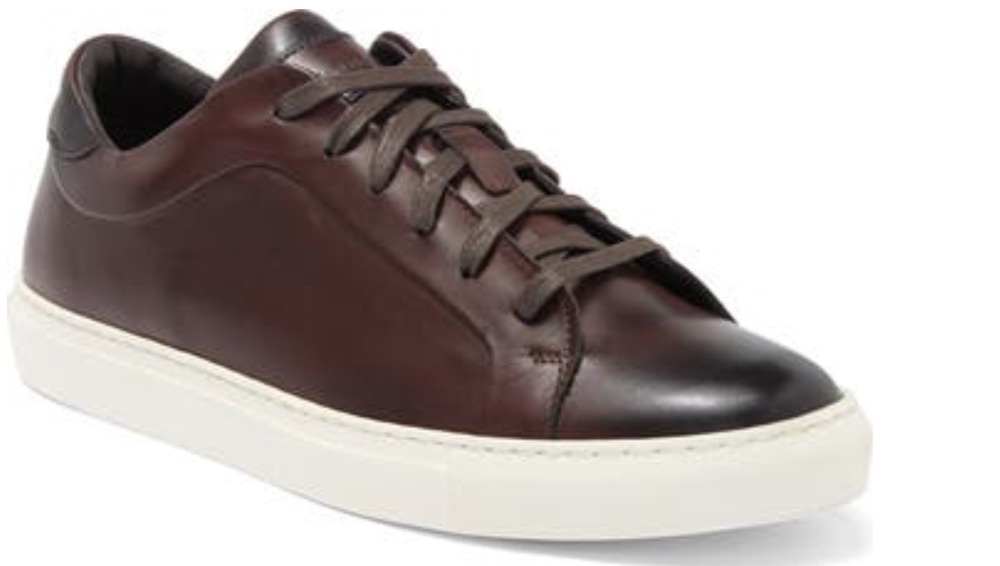 $395 - TO BOOT NEW YORK Pullman Leather Sneaker in Brown Size 11.5 (sh300thrifty